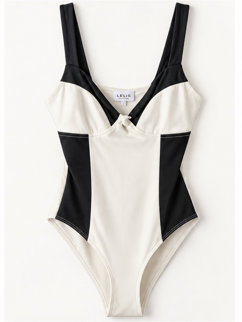 Le Lis Kids Colorblock One-Piece Swimsuit - Black & Ivory